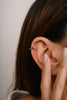 18K Gold Emerald Diamond Helix Cuff Earrings Thumbnail