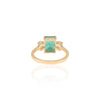 18K Gold Emerald Diamond Three Stone Ring Thumbnail