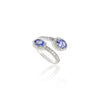 14K Gold Tanzanite Diamond Bypass Ring Thumbnail