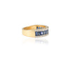 18K Gold Blue Sapphire Diamond Stacking Ring Thumbnail