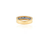 18K Gold Blue Sapphire Diamond Stacking Ring Thumbnail