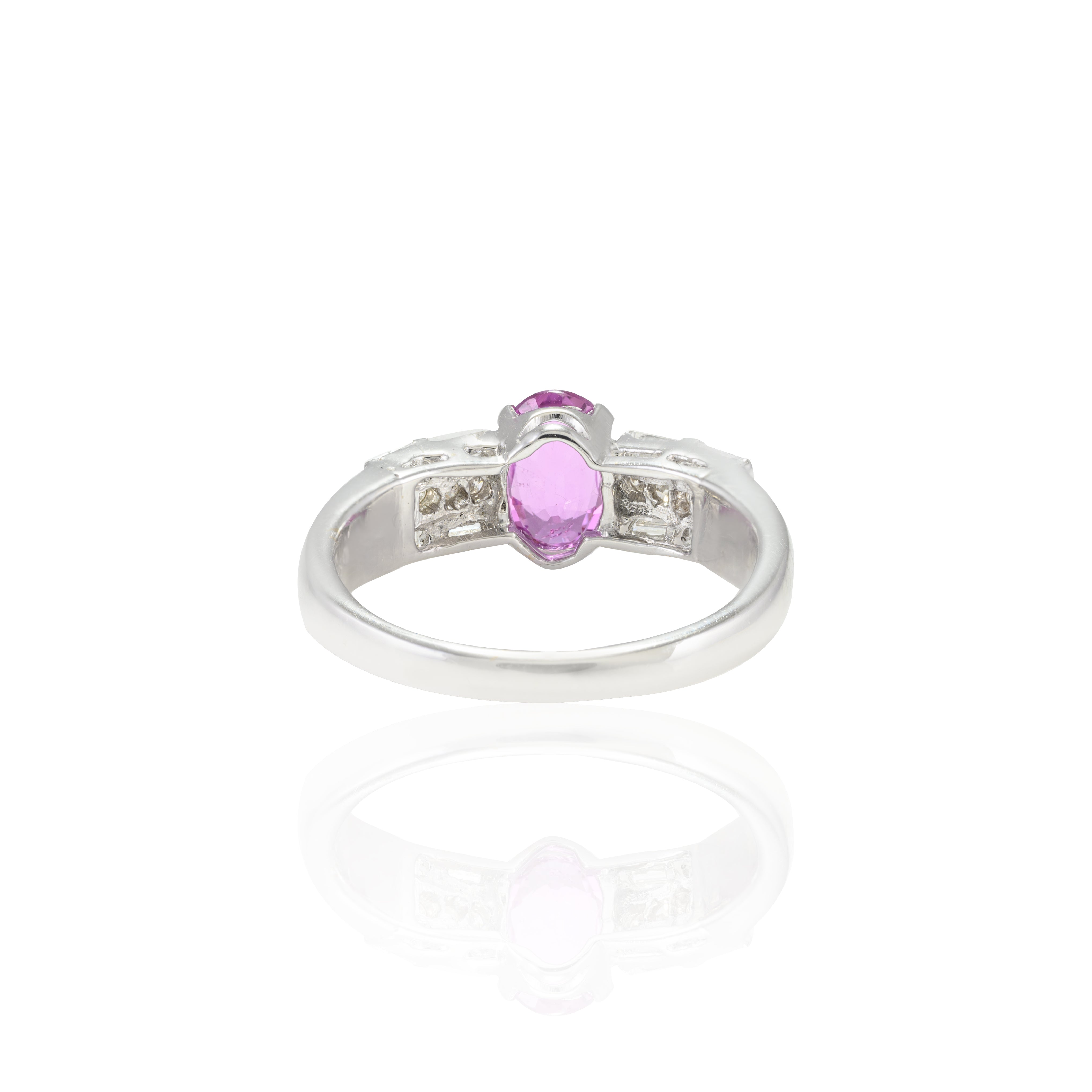18K Gold Pink Sapphire & Diamond Ring