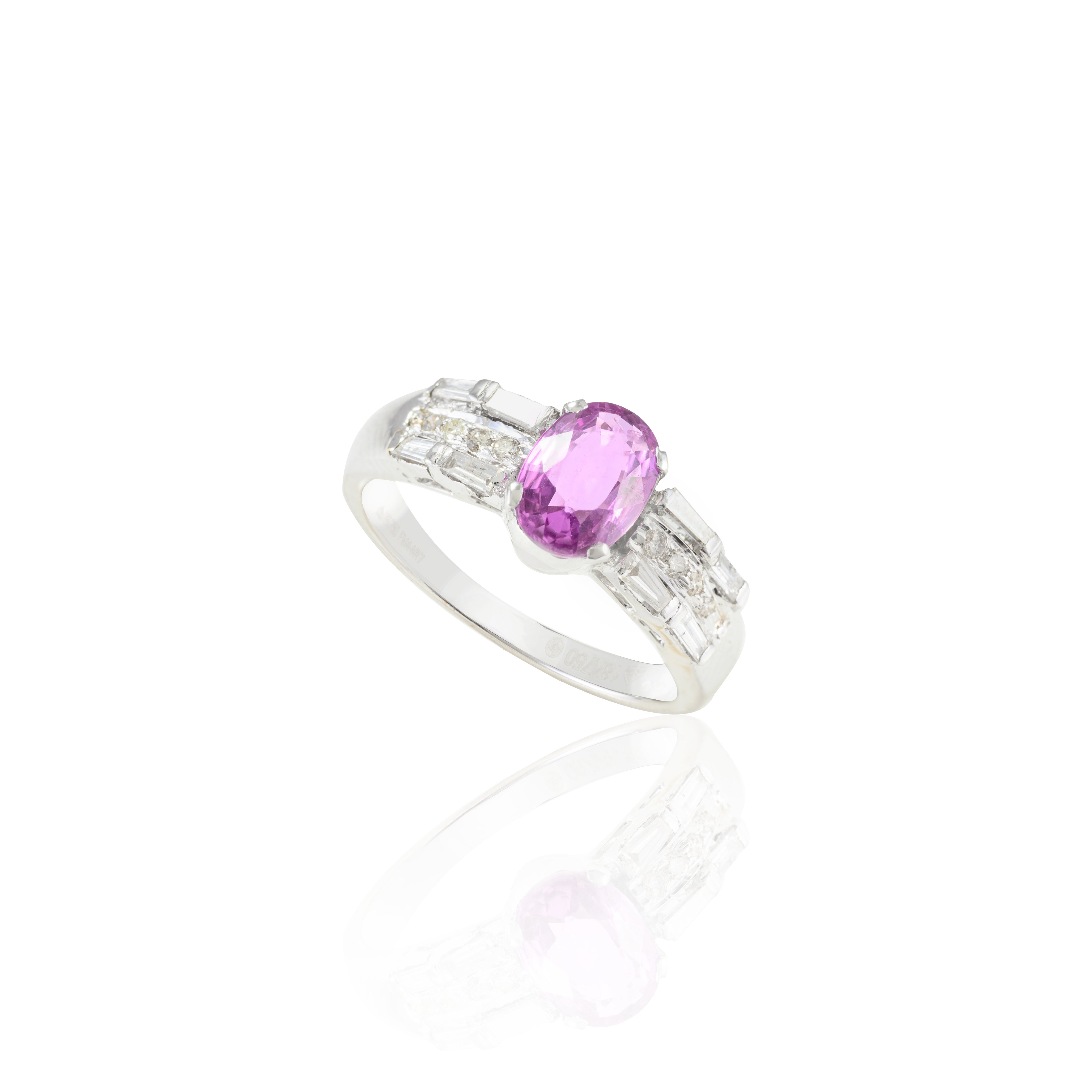 18K Gold Pink Sapphire & Diamond Ring