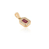 14K Gold Ruby Halo Diamond Pendant Thumbnail