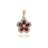 18K Gold Ruby Cherry Blossom Flower Pendant Thumbnail