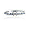18K Gold Blue Sapphire Diamond Tennis Bracelet Thumbnail