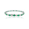 18K Gold Emerald & Diamond Tennis Bracelet Thumbnail