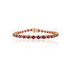 18K Gold Round Ruby Diamond Tennis Bracelet Thumbnail