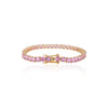 14K Gold Round Pink Sapphire Tennis Bracelet Thumbnail