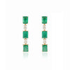 18K Gold Octagon Cut Emerald Diamond Drop Earrings Thumbnail