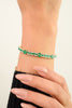 5.75 CTW Forest Green Emerald and Diamond Tennis Bracelet in 14k Gold Thumbnail