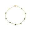 18K Gold Modern Emerald Station Chain Bracelet For Her Thumbnail