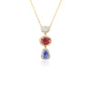 18K Yellow Gold Multi Gemstone Pendant Necklace Thumbnail