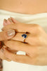 18K Gold Pear Cut Blue Sapphire Solitaire Birthstone Ring Thumbnail