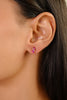 14K Gold Marquise Cut Ruby & Diamond Dainty Stud Earrings Thumbnail
