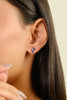 14K Gold Modern Sapphire & Diamond Stud Earrings Thumbnail