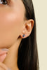 14K Gold Modern Sapphire & Diamond Stud Earrings Thumbnail