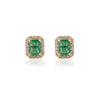 18K Gold Designer Emerald Diamond Earrings Thumbnail