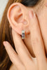14K Gold Huggie Hoops Blue Sapphire Earrings Thumbnail