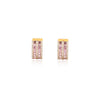 Pink Sapphire & Diamond Huggie Hoop Earring in 18k Gold Thumbnail