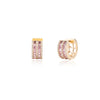 Pink Sapphire & Diamond Huggie Hoop Earring in 18k Gold Thumbnail