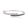 Blue Sapphire & Diamond Cuff Bangle Bracelet Thumbnail