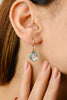 14K Gold Blue Topaz Dangle Earring Thumbnail
