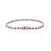 18K Gold Ruby Diamond Tennis Bracelet Thumbnail