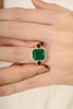 14K Gold 6.53ct Emerald Sapphire & Diamond Statement Cocktail Ring Thumbnail