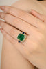 14K Gold 6.53ct Emerald Sapphire & Diamond Statement Cocktail Ring Thumbnail