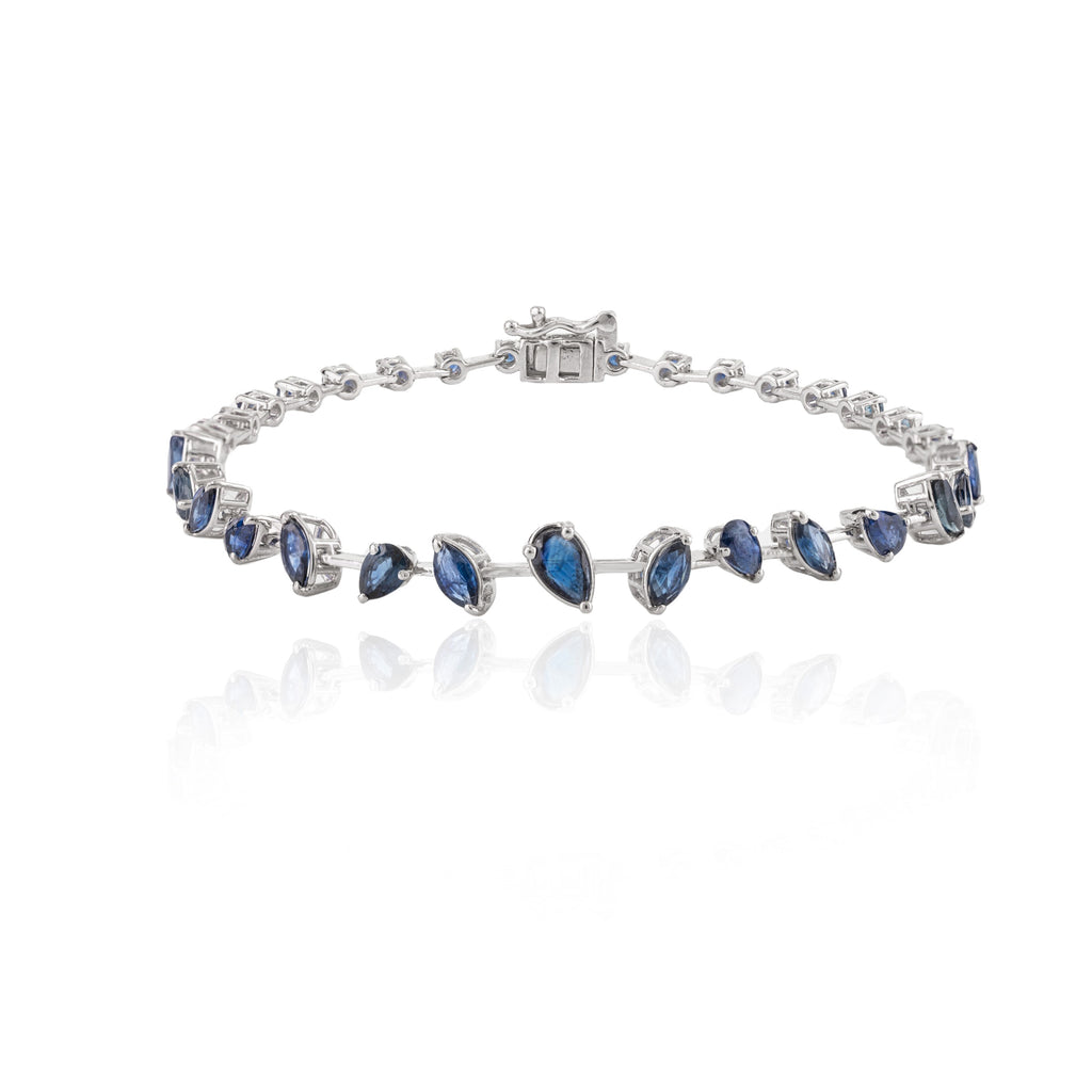 Unique Blue Sapphire Tennis Bracelet Image