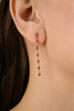 14K Long Pear Cut Ruby Linear Drop Earrings For Dinner Thumbnail