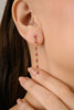 14K Long Pear Cut Ruby Linear Drop Earrings For Dinner Thumbnail