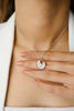14K Gold Elegant Diamond Disc Chain Necklace Thumbnail
