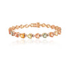 14K Multi Sapphire Heart Tennis Bracelet Thumbnail