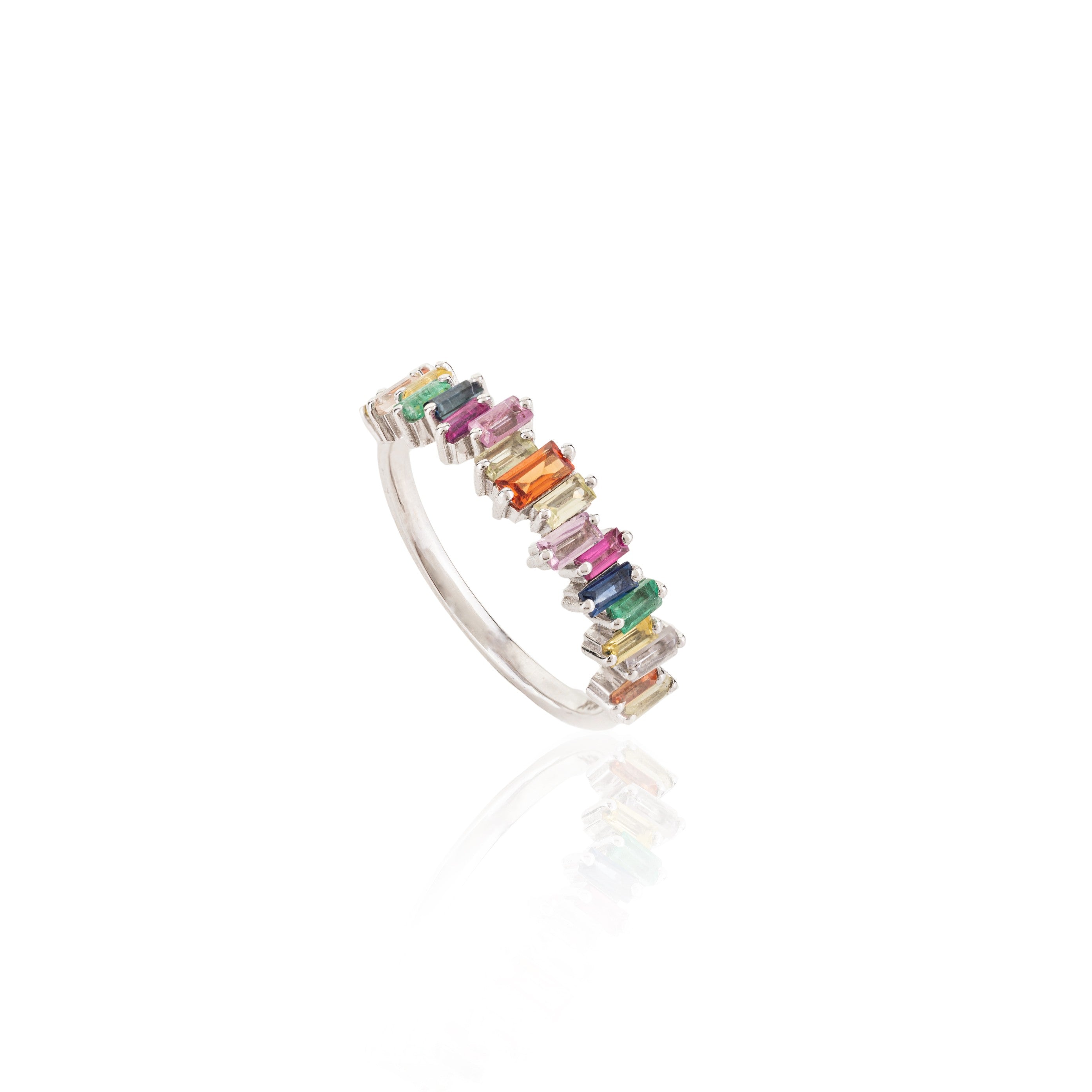 18K Gold Multi Sapphire Eternity Band