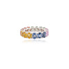 18K White Gold Multi Sapphire Eternity Band Thumbnail