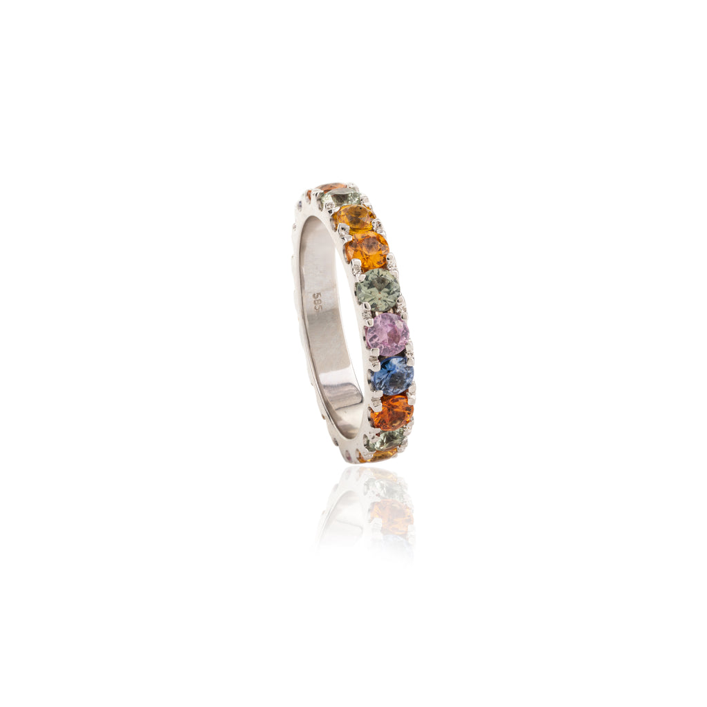 14K Multi Sapphire Eternity Band Image