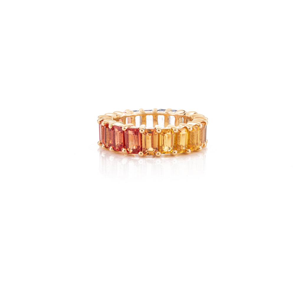 18k Gold Multi Sapphire Eternity Band Image