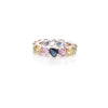 18K Pear Cut Unique Multi Sapphire Ring Thumbnail