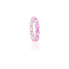 14K Solid White Gold Pink Sapphire Eternity Band Thumbnail