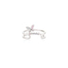 14K Solid White Gold Multi Gemstone Butterfly Ring Thumbnail