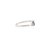 14K Solid White Gold Blue Sapphire Diamond Two Stone Ring Thumbnail