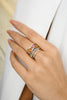 18K Multi Gemstone Cluster Wide Band Ring Thumbnail