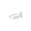 18K Solid White Gold Belt Buckle Ring In Emerald & Diamond Thumbnail