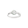 18K Solid White Gold Belt Buckle Ring In Emerald & Diamond Thumbnail