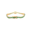 14K Solid Yellow Gold Emerald Diamond Bracelet Thumbnail