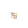 Diamond Flower By Pass Ring in 18k Yellow Gold Thumbnail