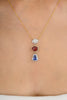 18K Yellow Gold Multi Gemstone Pendant Necklace Thumbnail