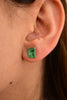 18K Solid Gold Emerald Gemstone Stud Thumbnail